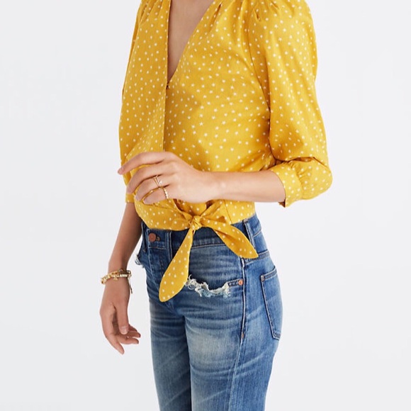 Madewell Wrap Top in Star Scatter Sz XS - Picture 4 of 8